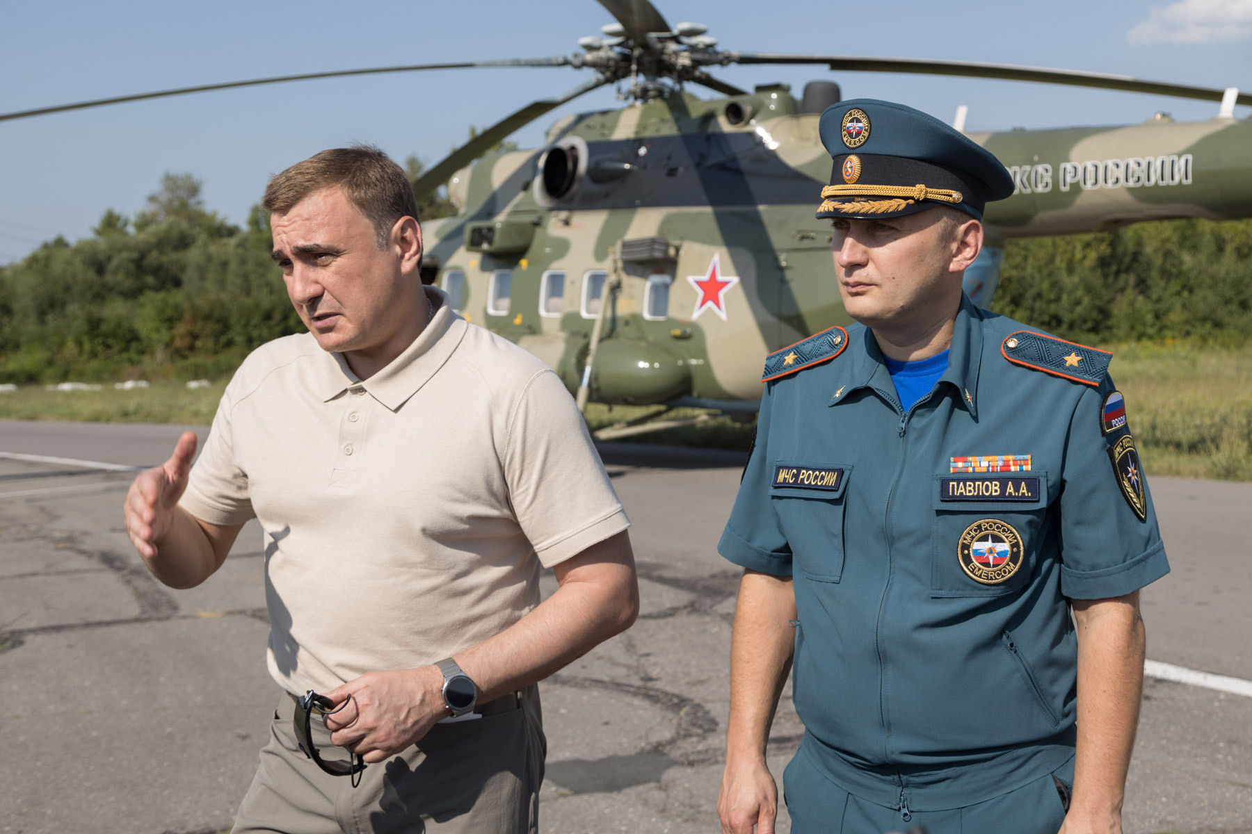 Алексей Дюмин совершил облет региона и проверил эффективность противопожарных мер